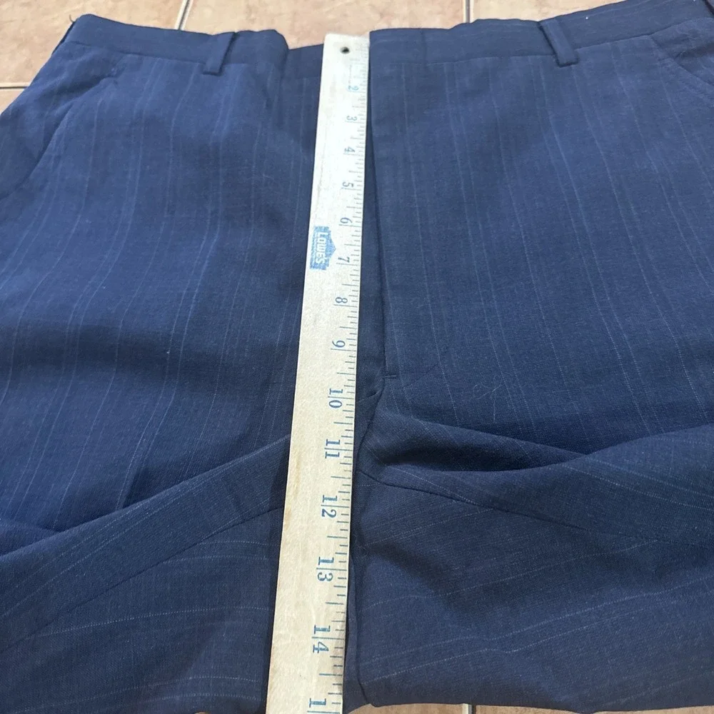 Hart Schaffner Marx Silver Trumpeter Suit 40R Pants 34 x 29 Blue Stripe USA Made